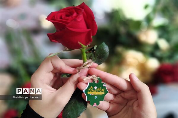 اهدای 1000 شاخه گل رزبه شهروندان شیرازی  به مناسبت عید غدیر