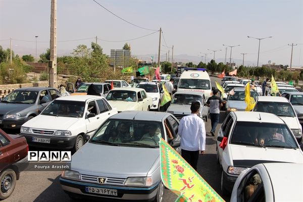 کاروان شادی خودرویی و موتوری خانوادگی در شهرستان خوسف در روز عید سعید غدیرخم