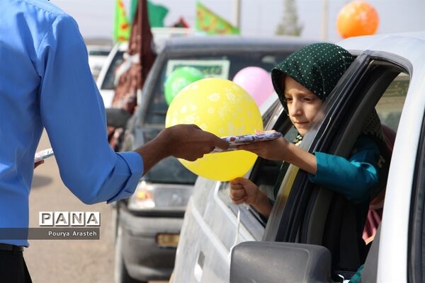 کاروان شادی خودرویی و موتوری خانوادگی در شهرستان خوسف در روز عید سعید غدیرخم