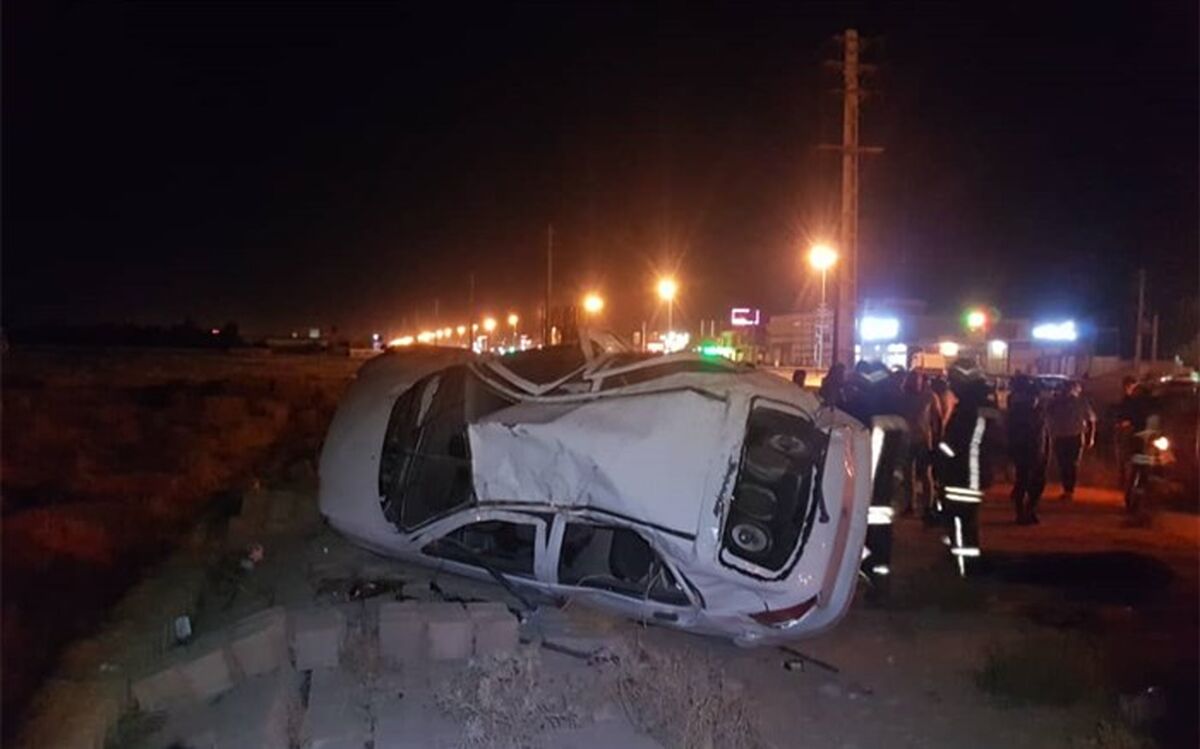 یک کشته و ۴ زخمی بر اثر واژگونی پراید
