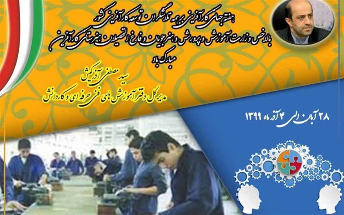 تبریک مدیرکل دفتر فنی و حرفه ای به هنرجویان و فارغ التحصیلان هنرستان‌ها