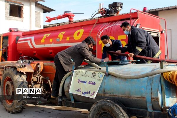ضدعفونی معابر عمومی در قائم‌شهر
