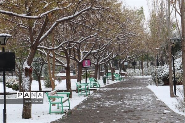 بارش برف پاییزی در مشهد