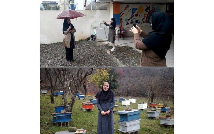 ایجاد باران مصنوعی و حضور در کندو عسل یرای تدریس