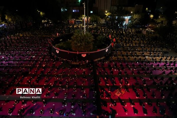 مراسم عزاداری شب تاسوعای حسینی (ع) در میدان فلسطین