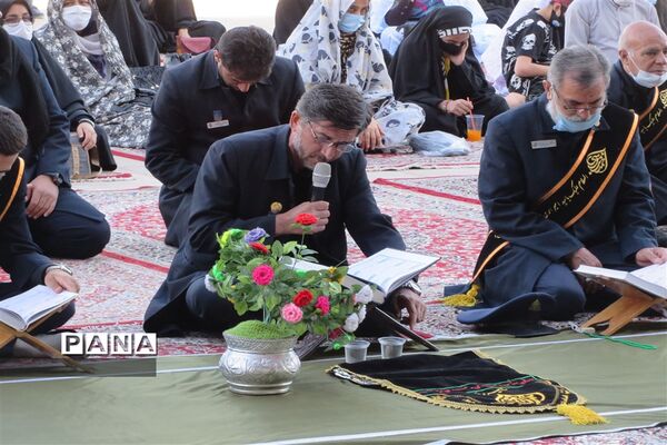 آیین سفره صلوات  و روضه خوانی در حرم مطهر احمد بن موسی (ع)شاهچراغ شیراز در ایام محرم
