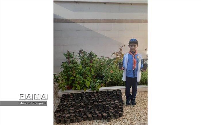 کاشت  130 اصله نهال بومی توسط دانش آموز پیشتاز مسجدسلیمان