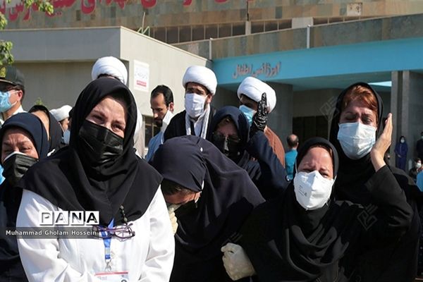 بدرقه پیکر شهیده مدافع سلامت استان بوشهر با کاروان اشک