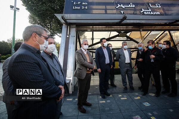 بازدید سخنگوی دولت از طرح استفاده اجباری ماسک در مترو