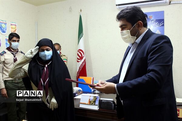 دیدار مسئول و تعدادی از مربیان  سازمان دانش آموزی شاوور با مدیر سازمان دانش آموزی خوزستان