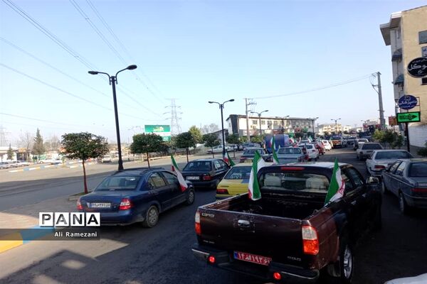 راهپیمایی خودرویی ۲۲ بهمن در قائمشهر