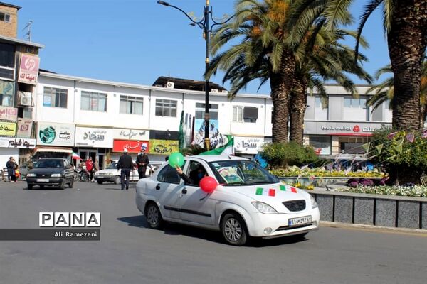 راهپیمایی خودرویی ۲۲ بهمن در قائمشهر