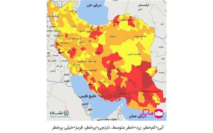 تهران و ۹۱ شهرستان دیگر در وضعیت قرمز کرونا
