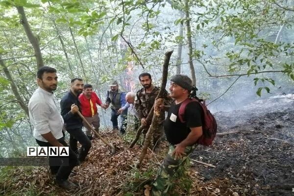 آتش سوزی در جنگل های توسکا چشمه گلوگاه مازندران