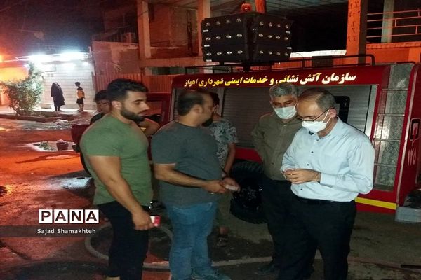 آتش سوزی محل احتکار الکل و کالای پزشکی در اهواز