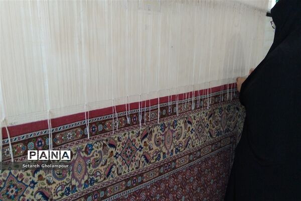 بافت و  برش فرش اهدایی به عتبات عالیات در شهرستان درمیان