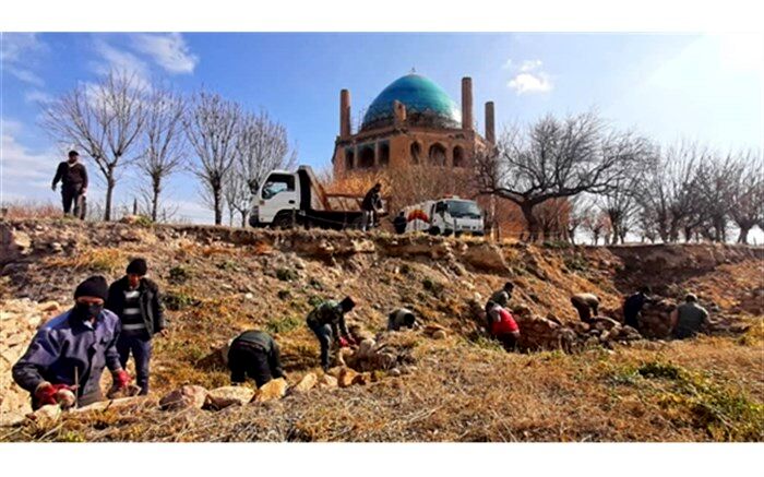ساماندهی محوطه پایگاه میراث جهانی گنبد سلطانیه آغاز شد