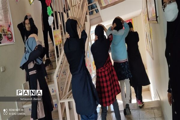 مانور زلزله در دبستان فرهنگ کاشمر