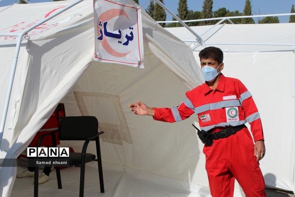 مانور سراسری زلزله در مدرسه دخترانه مصلی نژاد شهر یاسوج