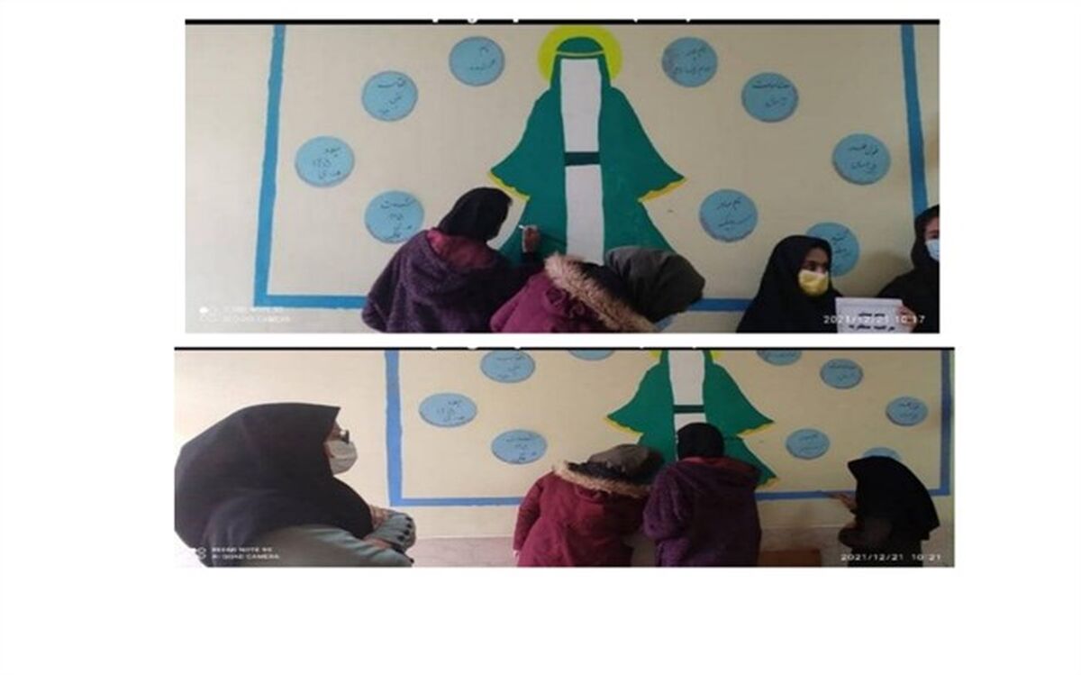 برگزاری نقاشی همگانی در دبیرستان مرضیه شهرکرد