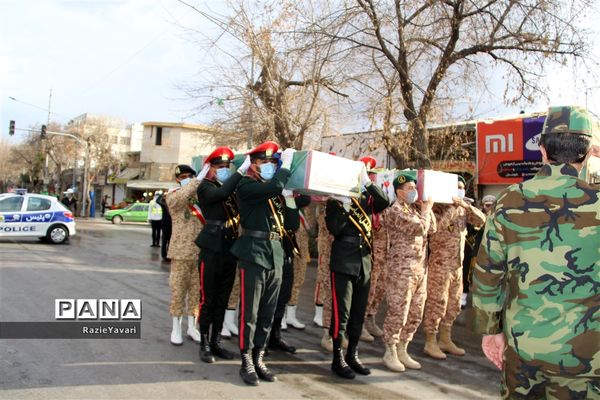 تشییع  پیکر دو شهید جاوید الاثرهشت سال دفاع مقدس در بجنورد