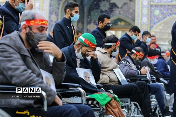 زیارت حضرت معصومه(س) به نیابت از حاج قاسم توسط 40 بیمار قطع نخاعی