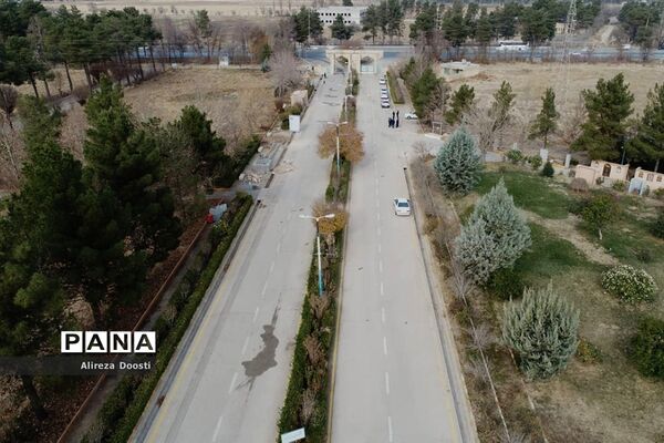 فضای زمستانی اردوگاه شهید آیت اله دستغیب در شیراز