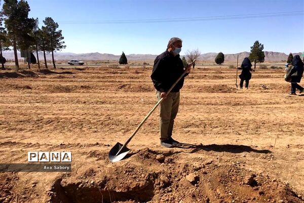 با حضور مسئولان آموزش و پرورش آباده  اجرای پویش ایران سر سبز
