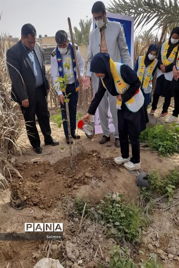 کاشت نهال در مدارس شادگان در روز درختکاری
