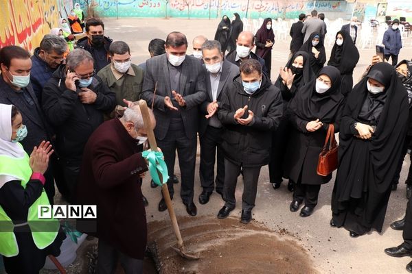 کاشت نهال میوه در روز درختکاری