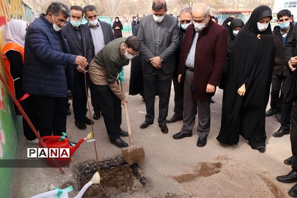 کاشت نهال میوه در روز درختکاری