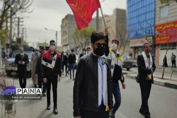 راهپیمایی مهدی یاوران در شهرستان قدس