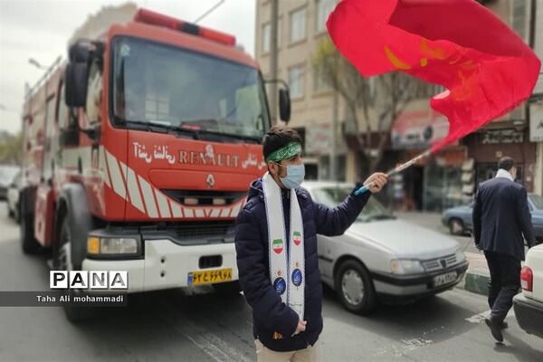 راهپیمایی مهدی یاوران در شهرستان قدس