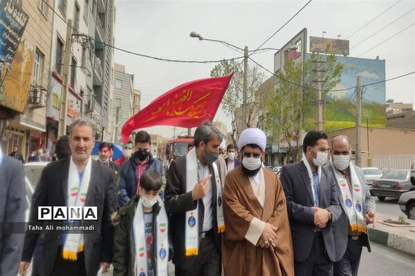 راهپیمایی مهدی یاوران در شهرستان قدس