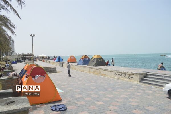 گردشگران نوروزی در سواحل زیبای بوشهر