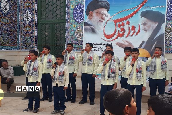 حضور گسترده دانش‌آموزان ابرکوه در راهپیمایی روز قدس