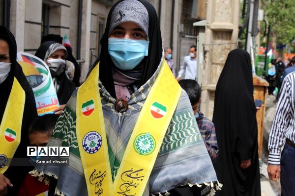 حضور پیشتازان سازمان دانش‌آموزی کهگیلویه و بویراحمد در روز جهانی قدس