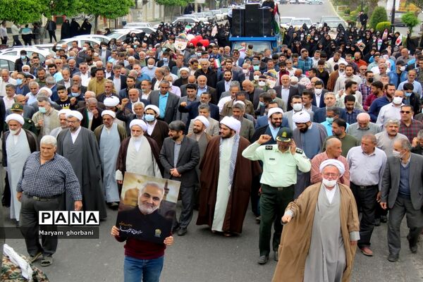 بانگ استکبارستیزی مردم در خیابان‌های بهنمیر پیچید
