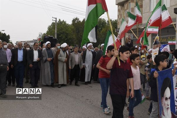 بانگ استکبارستیزی مردم در خیابان‌های بهنمیر پیچید