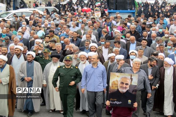 بانگ استکبارستیزی مردم در خیابان‌های بهنمیر پیچید