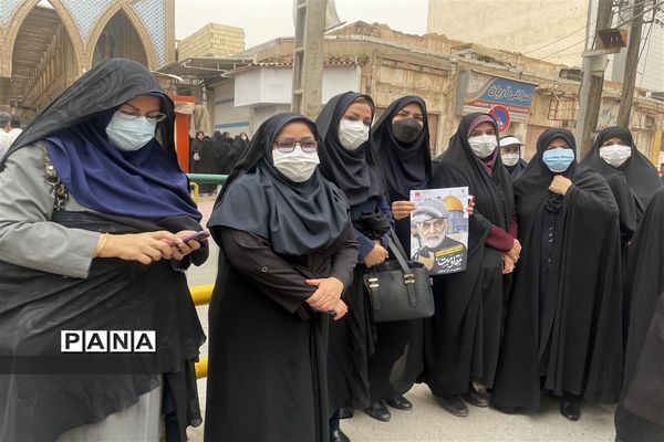 حضور پرشور و حماسی جامعه فرهنگیان ناحیه یک اهواز در راهپیمایی روز جهانی قدس