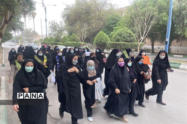 حضور پرشور و حماسی جامعه فرهنگیان ناحیه یک اهواز در راهپیمایی روز جهانی قدس