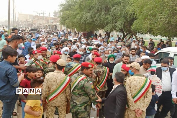شرکت دانش‌آموزان شهرستان حمیدیه در راهپیمایی روز قدس