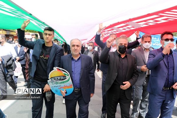 حضور پرشور فرهنگیان و دانش‌آموزان آذربایجان غربی در راهپیمایی روز قدس