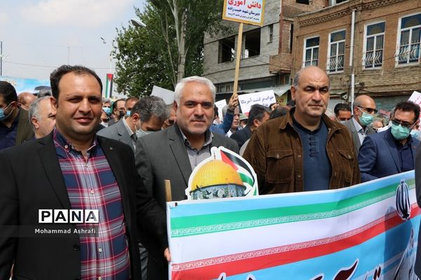 حضور پرشور فرهنگیان و دانش‌آموزان آذربایجان غربی در راهپیمایی روز قدس