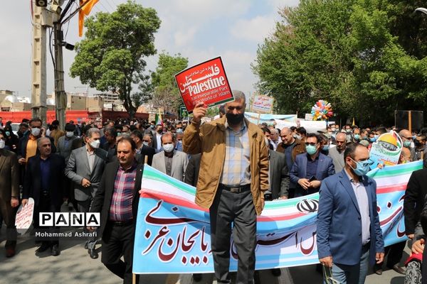 حضور پرشور فرهنگیان و دانش‌آموزان آذربایجان غربی در راهپیمایی روز قدس