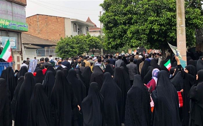 حضور اقشار مختلف مردم در راهپیمایی روز قدس در جویبار