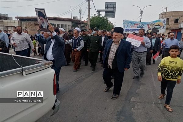 راهپیمایی روز قدس در شهرستان جعفرآباد قم