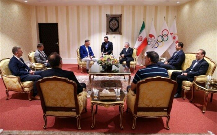دیدار عضو اتحادیه جهانی کشتی با رئیس کمیته ملی المپیک