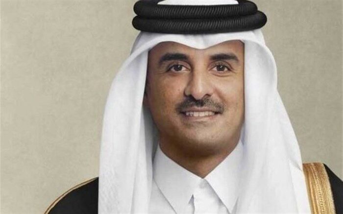 استقبال محمد مخبر از امیر قطر در بدو‌ ورود به تهران